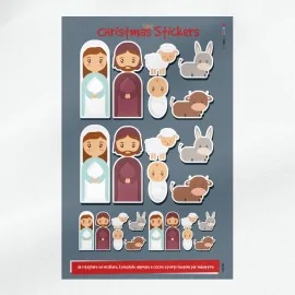 Christmas Stickers in felt or soft felt - Nativity Characters