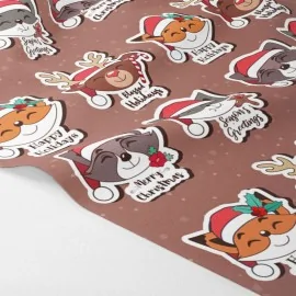Pannello stickers natalizio in feltro o pannolenci - volpi e renne|IDEEINFELTRO.COM
