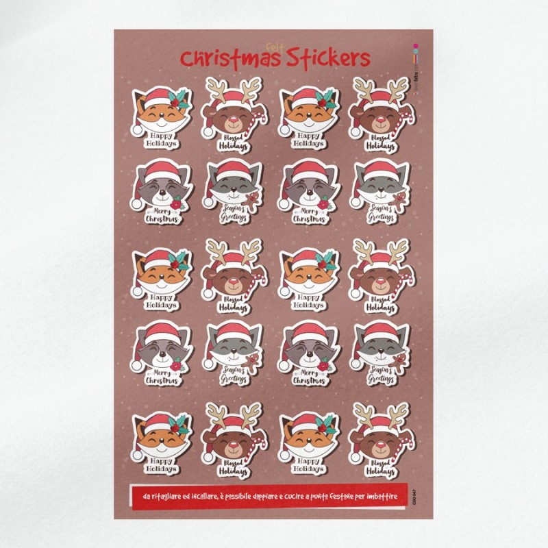 Pannello stickers natalizio in feltro o pannolenci - volpi e renne|IDEEINFELTRO.COM