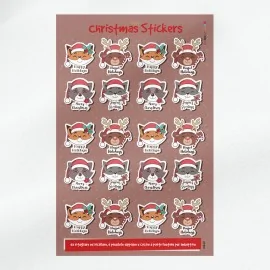 Pannello stickers natalizio in feltro o pannolenci - volpi e renne|IDEEINFELTRO.COM