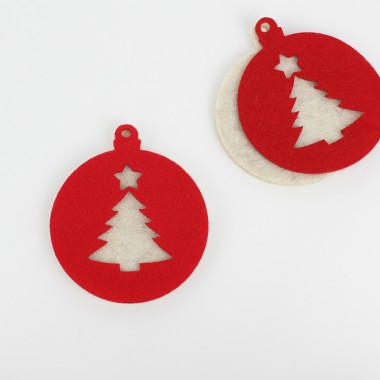 8 Christmas Decorations - Christmas Tree - In felt And soft felt
