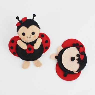 Ladybug in soft felt to assemble