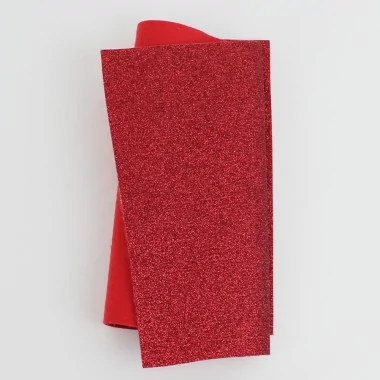 Dun vilt extra glitter - rood