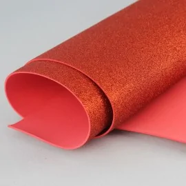 Eva Glitter Gum 50X100 cm - Rood per meter|IDEEINFELTRO.COM