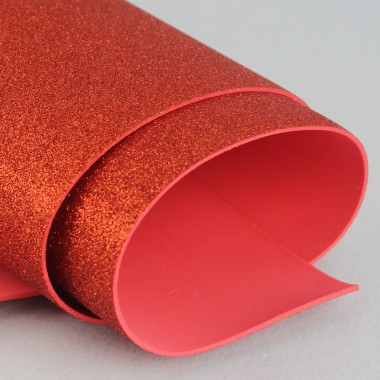 Eva Glitter Eraser 50 X 50 cm - Red