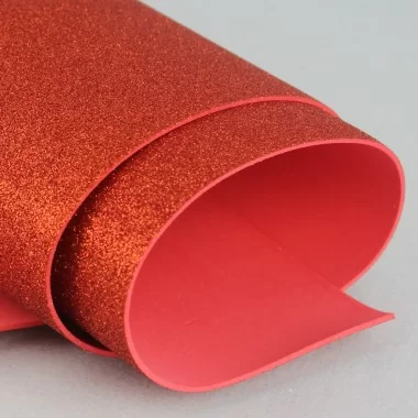 Eva Foam / Foamy / Eva Glitter Rubber 50 X 50 cm - Red