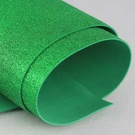 Eva Purpurina Goma 50 X 50 cm - Verde|IDEEINFELTRO.COM