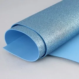 Eva Glitter Eraser 50 X 50 cm - Bleu clair|IDEEINFELTRO.COM