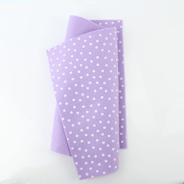 Soft Felt Printed 20X30 cm polka dots - lilac