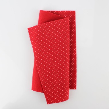 Soft Felt Printed Mini Polka Dots 20X30 cm - Red