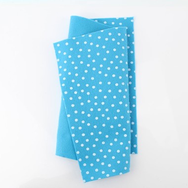 Soft Felt Printed 20X30 cm polka dots - turquoise