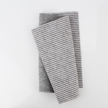 Tissu feutrine Mini Rayures Imprimées 20X30 cm - Gris Clair