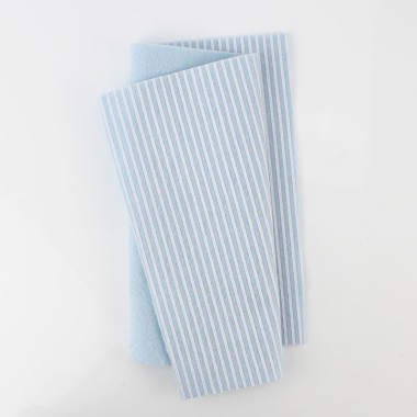 Tissu feutrine Mini Rayures Imprimées 20X30 cm - Bleu Clair