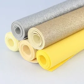 Kit d’économies en caoutchouc et paillettes EVA de couleur unie - 5 rouleaux 50x100 cm - jaune