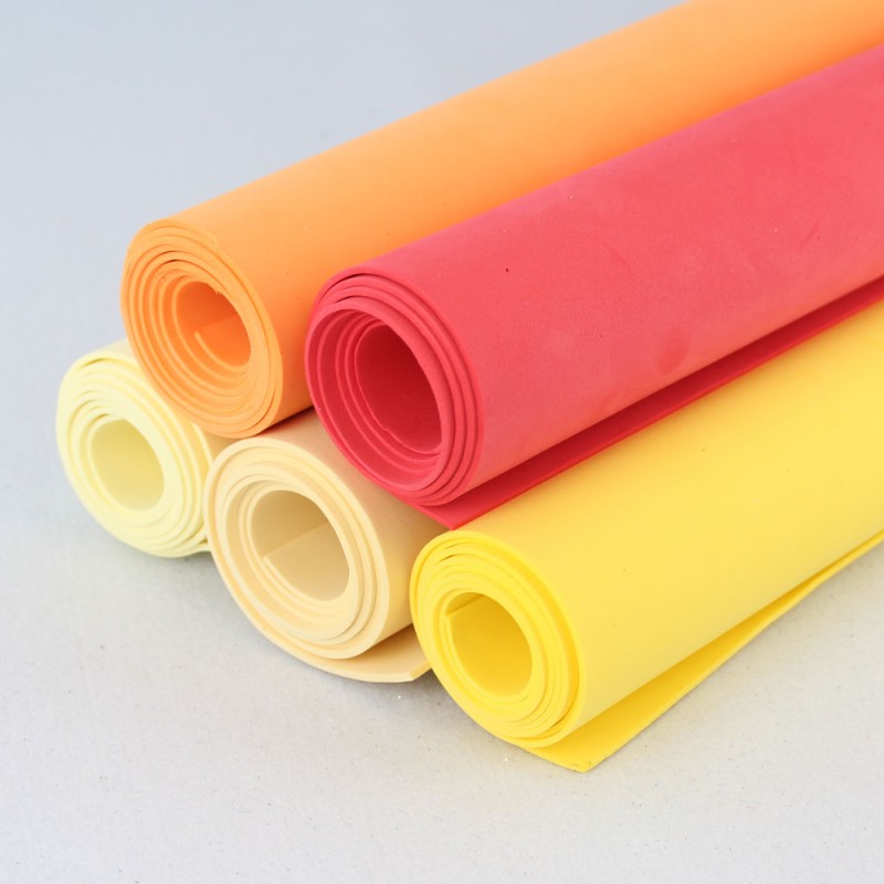 Solid Color Eva Rubber Savings Kit - 5 rolls 50X100 cm - Orange/Red