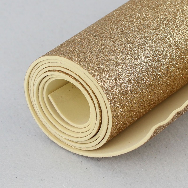 Kit d’économies en caoutchouc et paillettes EVA de couleur unie - 5 rouleaux 50x100 cm - jaune