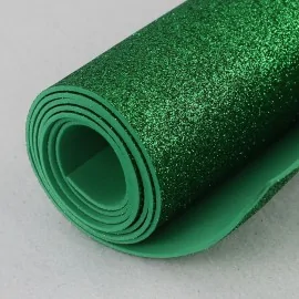 Kit d’économies en caoutchouc et paillettes EVA de couleur unie - 5 rouleaux 50x100 cm - vert