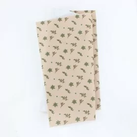 Dun Vilt Kerst Bedrukt 20X30 cm Sterren en Takken - Beige