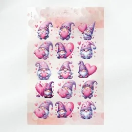 Gnomo lilla con cuore da ritagliare in pannolenci - kit san valentino|IDEEINFELTRO.COM