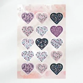 Floral Heart mod.2 to be cut out in soft felt - Valentine's Day Kit