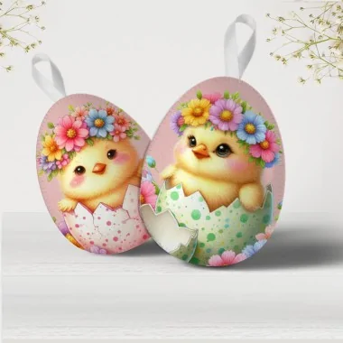 Easter panel in soft felt "Happy Easter" model 94 - Sheep and Flowers|IDEEINFELTRO.COM 2