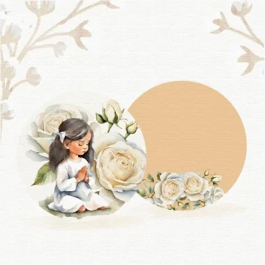 Soft felt panel "confirmation and first communion girl" model 25 - customizable