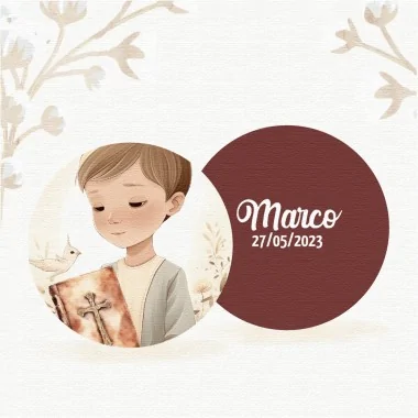 Fetru moale panou "mir si prima impartasire baietel" model 26 - personalizabil 2