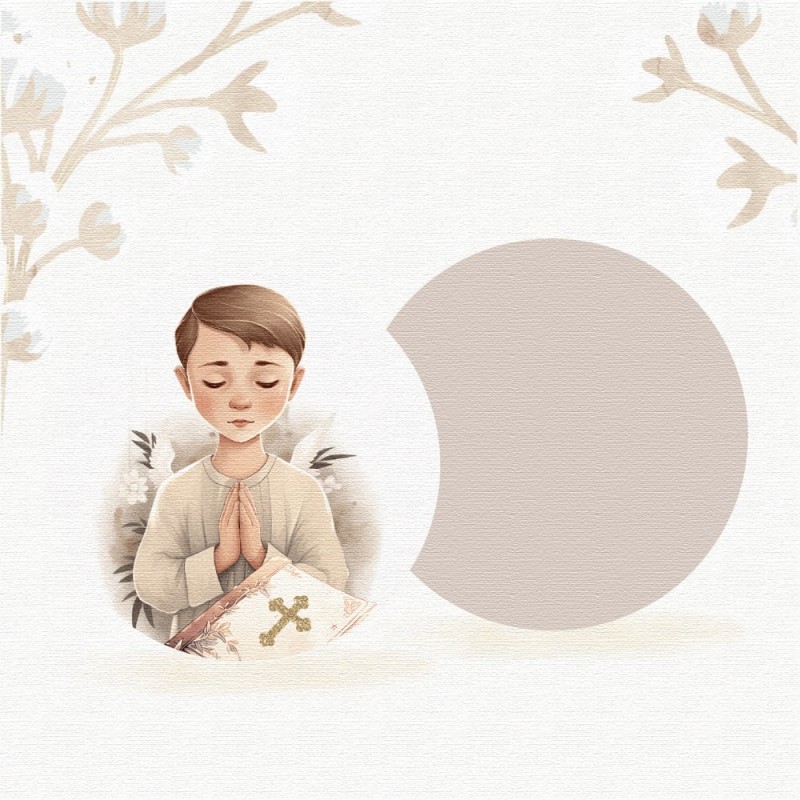 Panneau en tissu feutrine « garçon de confirmation et première communion » modèle 34 - personnalisable