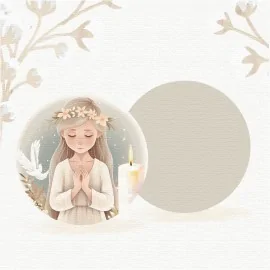 Panel en tela de fieltro "Niña de la Confirmación y Primera Comunión" modelo 31 - Personalizable|IDEEINFELTRO.COM