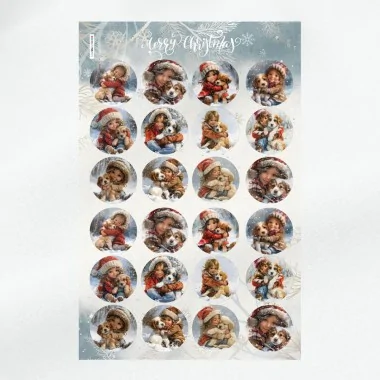 Christmas Baubles In soft felt 24 pieces - Girl with Dog 2