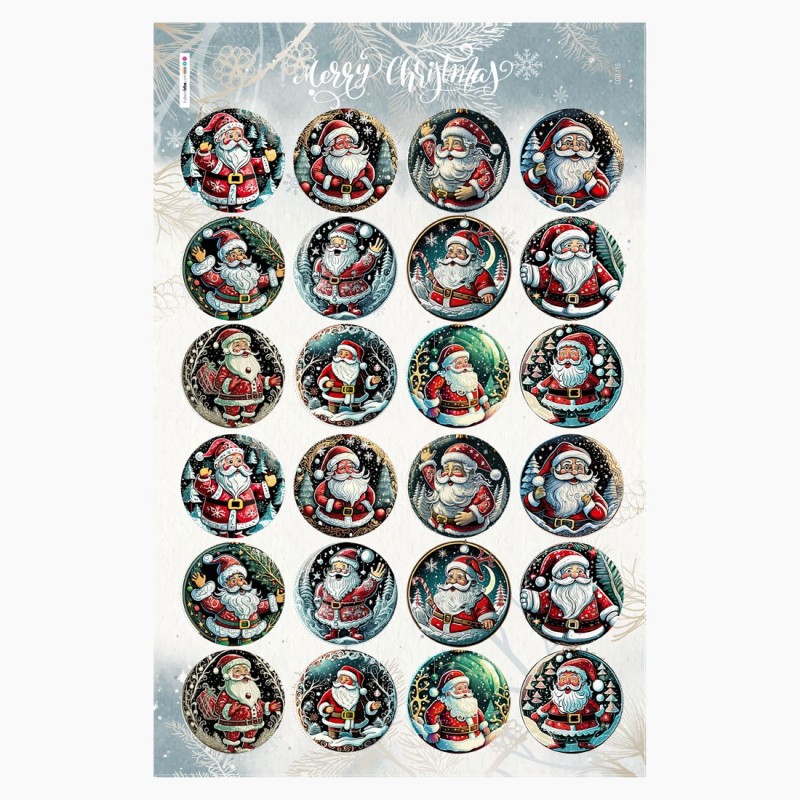 Boules de Noël En tissu feutre 24 pièces - Père Noël mod.3