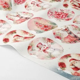 Boules de Noël en tissu feutre 24 pièces - Père Noël, bonhomme de neige et décorations roses