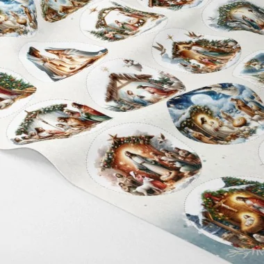 Boules de Noël en tissu feutre 20 pièces ø 10 cm - renards habillés en rouge - cod.178|IDEEINFELTRO.COM