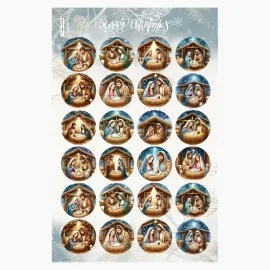 Boules de Noël En tissu feutre 24 pièces - Crèche mod.7|IDEEINFELTRO.COM