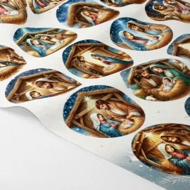 Boules de Noël En tissu feutre 24 pièces - Crèche mod.7|IDEEINFELTRO.COM