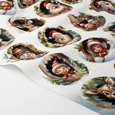 Boules de Noël En tissu feutre 24 pièces - Personnages mod.1