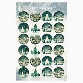 Palline natalizie in pannolenci 24 pezzi - personaggi e decorazioni verde|IDEEINFELTRO.COM