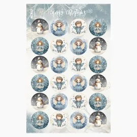 Boules de Noël en tissu feutre 24 pièces - Bonhomme de neige et anges