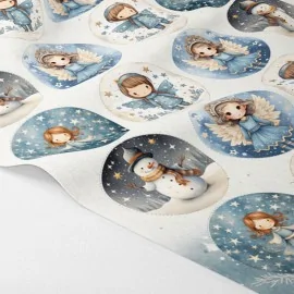 Boules de Noël en tissu feutre 24 pièces - Bonhomme de neige et anges