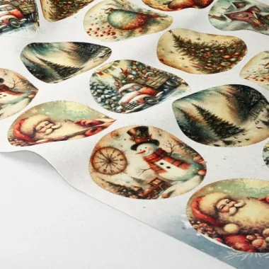 Adornos de Navidad en tela de fieltro 24 piezas - Papá Noel, muñecos de nieve y ositos de peluche|IDEEINFELTRO.COM