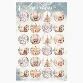 Christmas Baubles soft felt 24 pieces - Mixed Decorations Watercolor Pink