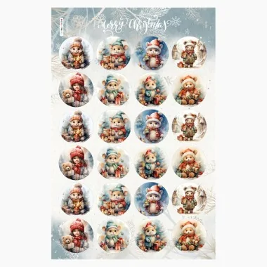 Bolas de Navidad en tela de fieltro 24 piezas - Niña con gatito|IDEEINFELTRO.COM 2