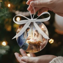 Christmas Baubles In soft felt 24 pieces - Nativity mod.9|IDEEINFELTRO.COM