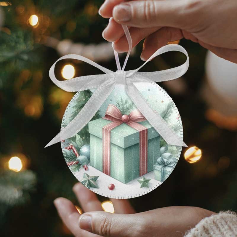 Weihnachtskugeln in Filzstoff 24 Stück - Gemischte Weihnachtsdekoration Teal