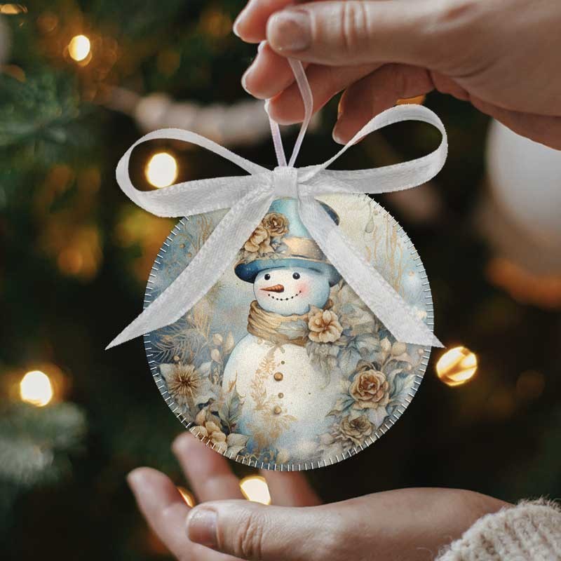 Palline natalizie in pannolenci 24 pezzi - paesaggi e babbo natale|IDEEINFELTRO.COM