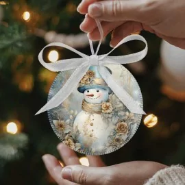 Weihnachtskugeln in Filzstoff 24 Stück - Landschaften und Weihnachtsmann