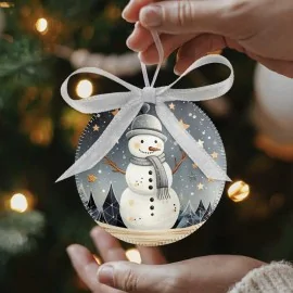 Bolas de Navidad En tela de fieltro 24 piezas - Paisajes de Navidad mod.2|IDEEINFELTRO.COM