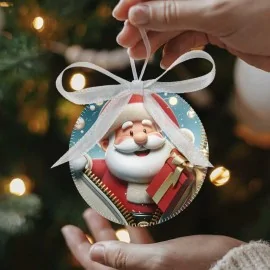 Weihnachtskugeln in Filzstoff 24 Stück - Weihnachtsmann und Kinder|IDEEINFELTRO.COM