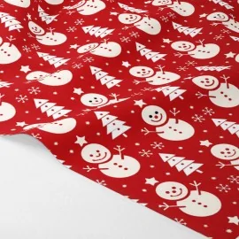 Filzstoff und bastelfilz Weihnachtsdruck - Schneemänner und Bäume