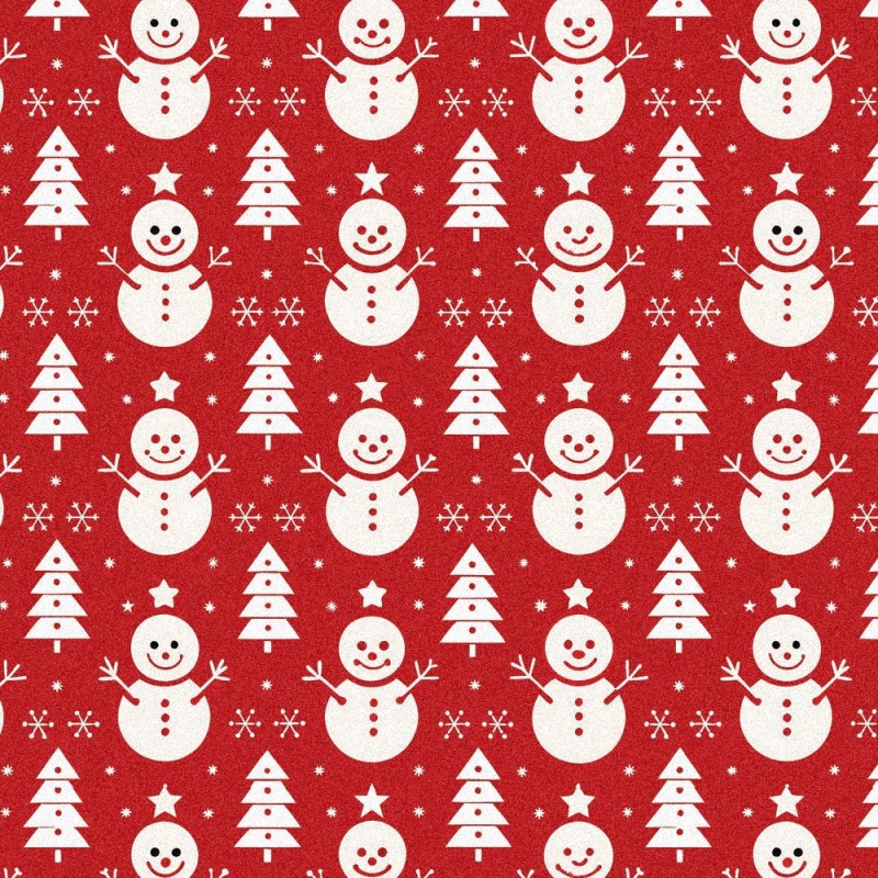 Filzstoff und bastelfilz Weihnachtsdruck - Schneemänner und Bäume